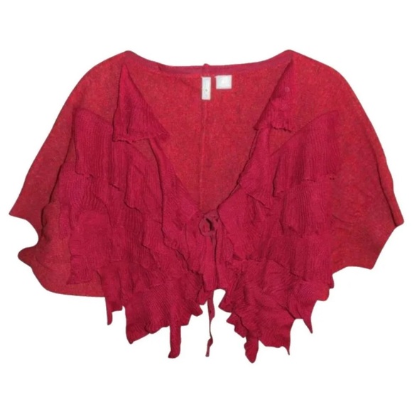 $148 Anthropologie Winter Goodies Sweater Small / Medium 2 4 6 8 Red Wool Cozy - Picture 3 of 11